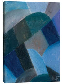 Tableau sur toile Abstract Composition in Blue - Otto Freundlich