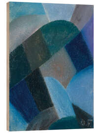 Holzbild Abstrakte Komposition in Blau - Otto Freundlich