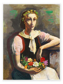 Wandbild Das Blumenmädchen - Karl Hofer