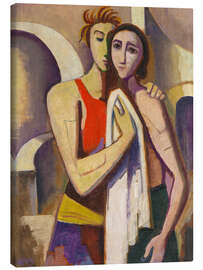 Leinwandbild Zwei Frauen umarmen sich, ein Frauenporträt - Karl Hofer