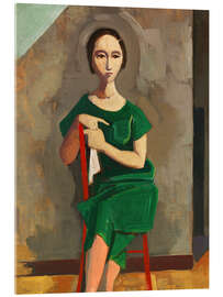Acrylglasbild Mädchen im grünen Kleid - Karl Hofer