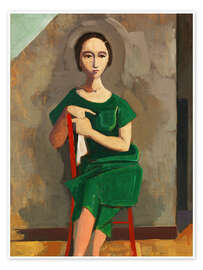 Wandbild Mädchen im grünen Kleid - Karl Hofer