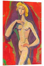 Acrylglasbild Stehender weiblicher Akt - Karl Hofer