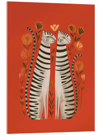 Acrylglasbild Gestreiftes Katzenpaar - Branka Kodžoman