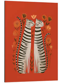 Alubild Gestreiftes Katzenpaar - Branka Kodžoman