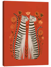 Leinwandbild Gestreiftes Katzenpaar - Branka Kodžoman