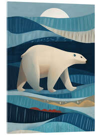 Acrylglasbild Eisbär in der blauen Arktis - Branka Kodžoman