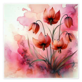 Poster Schachblume - Sehnsuchtspink - Sabine Wagner