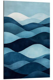 Alubild Abstrakte Meereswellen in Blau - Dani Jay Designs