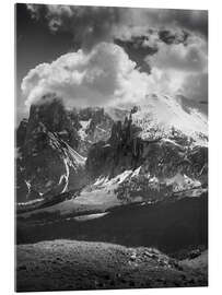Acrylglasbild Seiser Alm mit Blick zum Plattkofel, Südtirol - Christian Müringer