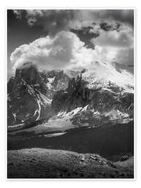 Wandbild Seiser Alm mit Blick zum Plattkofel, Südtirol - Christian Müringer