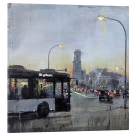 Acrylglasbild Potsdam Verkehr beim Sonnenuntergang im Herbst - Eduard Warkentin