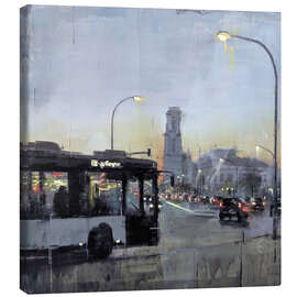 Leinwandbild Potsdam Verkehr beim Sonnenuntergang im Herbst - Eduard Warkentin