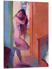 Alubild In der Tür stehender weiblicher Akt, 1911 - Franz Nölken