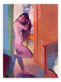 Poster In der Tür stehender weiblicher Akt, 1911 - Franz Nölken