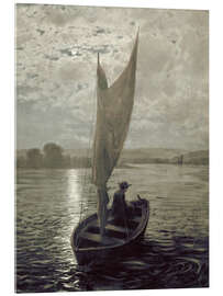 Acrylglasbild Segelboot im Mondschein, 1872 - Hans Thoma