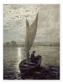 Poster Segelboot im Mondschein, 1872 - Hans Thoma