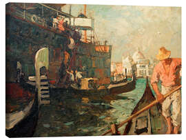 Leinwandbild Ausbooten in Venedig, 1905 - Leonhard Sandrock