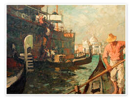 Poster Ausbooten in Venedig, 1905 - Leonhard Sandrock