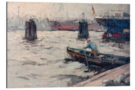 Alubild Frachtschiff am Duckdalben - Leonhard Sandrock