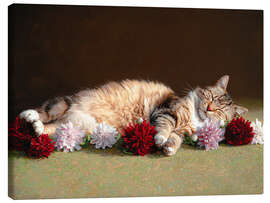 Leinwandbild Geborgen in einem Blumenbeet - DejaReve