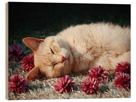 Holzbild Love Falls Asleep Here - DejaReve