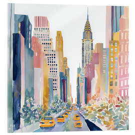 Acrylglasbild Lebendiges New York - Niphion