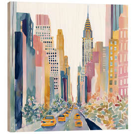 Holzbild Lebendiges New York - Niphion