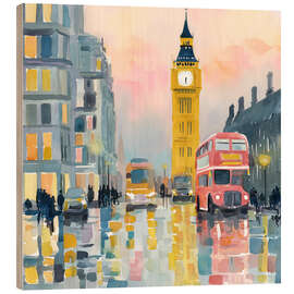Holzbild London in der Abendröte - Niphion