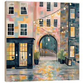 Holzbild Edinburgh am Abend - Niphion