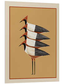 Hartschaumbild Vier Vögel