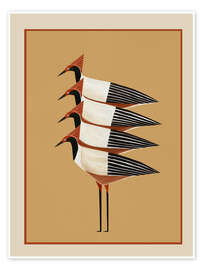 Wandbild Vier Vögel - Branka Kodžoman