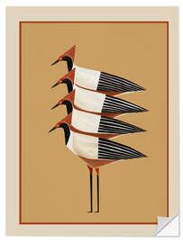 Wandsticker Vier Vögel