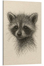 Alubild Niedlicher Baby-Waschbär - Natalie Bruns