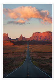 Poster Forrest Gump Road, Monument Valley, USA - Martin Podt