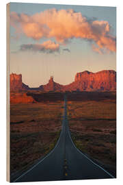 Holzbild Forrest Gump Road, Monument Valley, USA - Martin Podt
