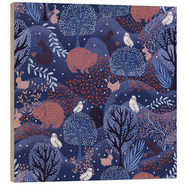 Holzbild Magischer Zauberwald mit geheimer Tür - Patruschka