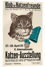 Tableau en verre acrylique Club of Cat Lovers, Cat Exhibition 1935 (German) - Vintage Advertising Collection