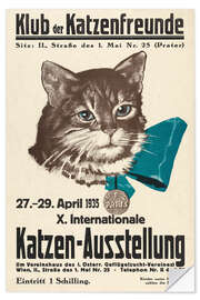 Wandsticker Klub der Katzenfreunde, Katzen-Ausstellung 1935 - Vintage Advertising Collection