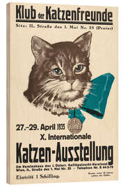 Holzbild Klub der Katzenfreunde, Katzen-Ausstellung 1935 - Vintage Advertising Collection
