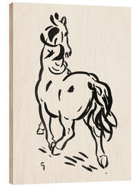 Holzbild Galoppierendes Pferd - Leo Gestel