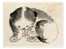 Poster Dickes Kätzchen - Katsushika Hokusai