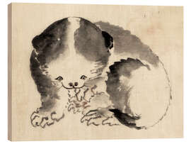 Holzbild Dickes Kätzchen - Katsushika Hokusai