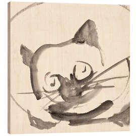 Holzbild Chunky Cat - Matsumoto Hoji