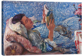 Leinwandbild Die Leserin, ein weibliches Porträt - Lovis Corinth