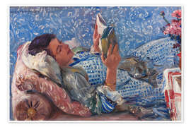 Poster Die Leserin, ein weibliches Porträt - Lovis Corinth