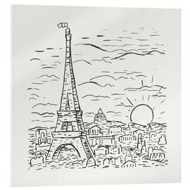 Acrylglasbild Blick auf den Eiffelturm in Paris - Leo Gestel