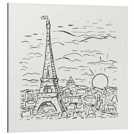 Alubild Blick auf den Eiffelturm in Paris - Leo Gestel