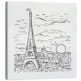 Leinwandbild Blick auf den Eiffelturm in Paris - Leo Gestel