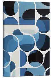 Leinwandbild Retro-Blau-Geometrie - Dani Jay Designs